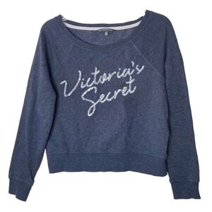 VICTORIA’S SECRET • Silver Sequined Logo Sweatshirt